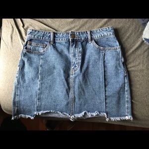 denim mini skirt